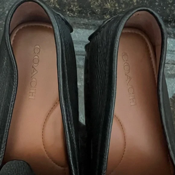 Coach Black Leather Loafers - Picture 2 of 4